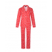 Красная пижама: брюки и рубашка с новогодним принтом  | Фото 1