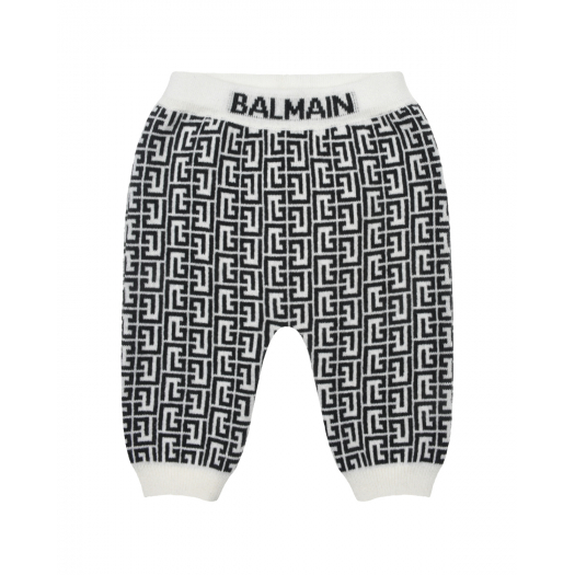 Вязаные брюки с монограммой бренда Balmain | Фото 1