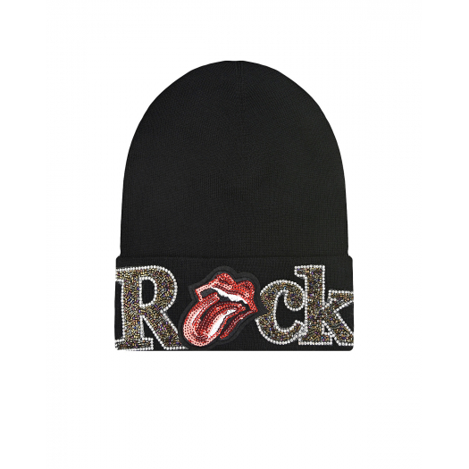 Черная шапка с патчами &quot;Rock&quot; Regina | Фото 1