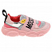 Розовые кроссовки с серебристыми вставками Moschino | Фото 3