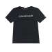 Черная футболка с белым логотипом Calvin Klein | Фото 1