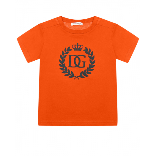 Оранжевая футболка с монограммой &quot;DG&quot; Dolce&Gabbana | Фото 1