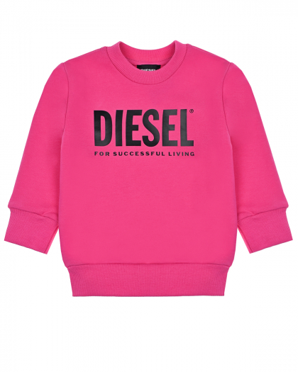 Свитшот цвета фуксии с логотипом Diesel | Фото 1