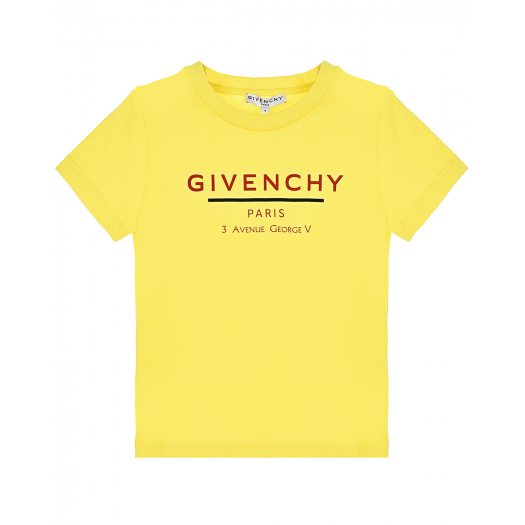 Желтая футболка с принтом &quot;Paris 3 avenue George V&quot;  | Фото 1