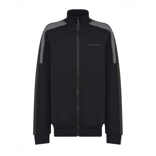 Черная спортивная куртка с воротником-стойкой Antony Morato | Фото 1