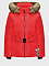 Стеганая куртка с меховой отделкой, красная