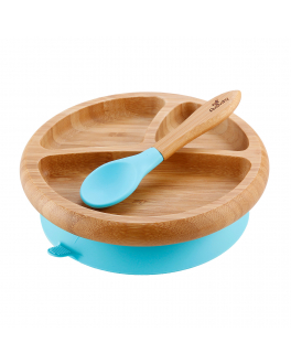 Набор 2 предмета (бамбуковая тарелка Baby, ложка), голубой Avanchy , арт. BBPL | Фото 2