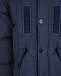 Удлиненная синяя куртка с капюшоном  | Фото 4