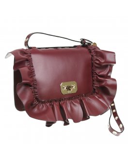 Бордовая сумка с рюшами, 28х7х16 см Red Valentino Бордовый, арт. WQ2B0C38VFV U08 | Фото 2
