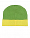 Зеленая шапка с желтым отворотом Chobi | Фото 2