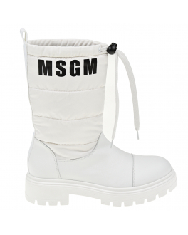 Белые сапоги с логотипом MSGM Белый, арт. 69171 VAR.1 | Фото 2