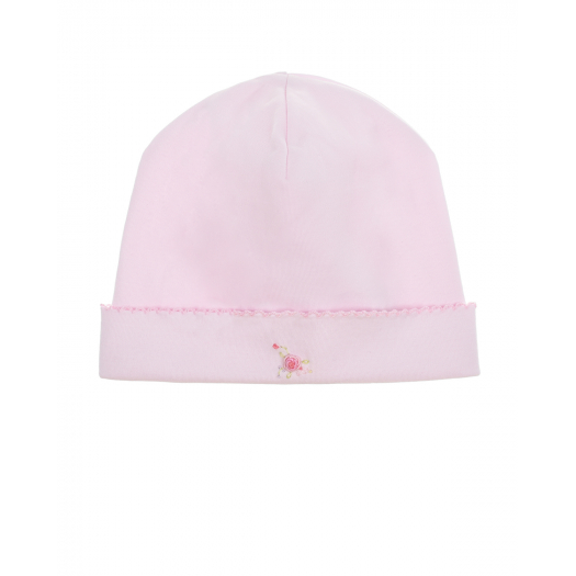 Розовая шапка с вышивкой Kissy Kissy | Фото 1