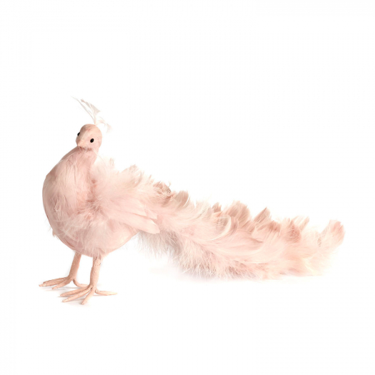 Новогодний сувенир &quot;Розовый Павлин с пером на хвосте&quot; 41 см Goodwill | Фото 1