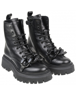 Черные ботинки с цепью в тон Jarrett Черный, арт. J3TR140A NERO | Фото 1