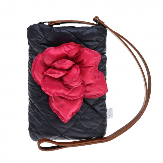 Черная сумка с цветком, 18x12x4 см IL Gufo | Фото 1