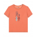 Оранжевая футболка с принтом &quot;морковки&quot; Sanetta Kidswear | Фото 1