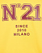 Желтая толстовка-худи с красным лого No. 21 | Фото 3