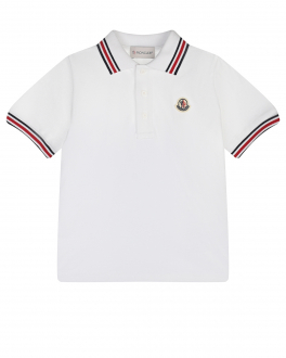Комплект: белое поло и красные шорты Moncler Белый, арт. 8M00023 8496W 003 | Фото 2