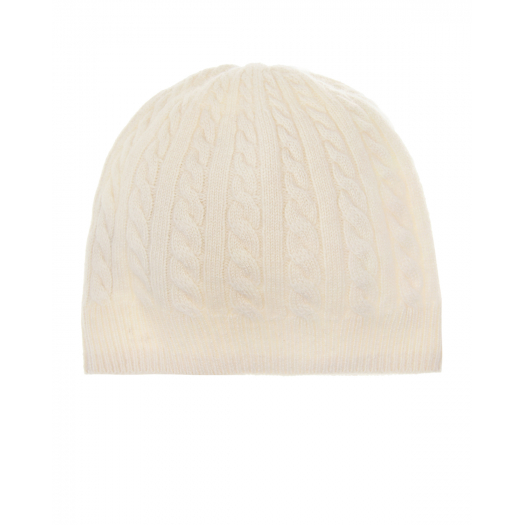 Белая шапка из кашемира с косами Oscar et Valentine | Фото 1