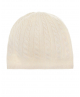Белая шапка из кашемира с косами