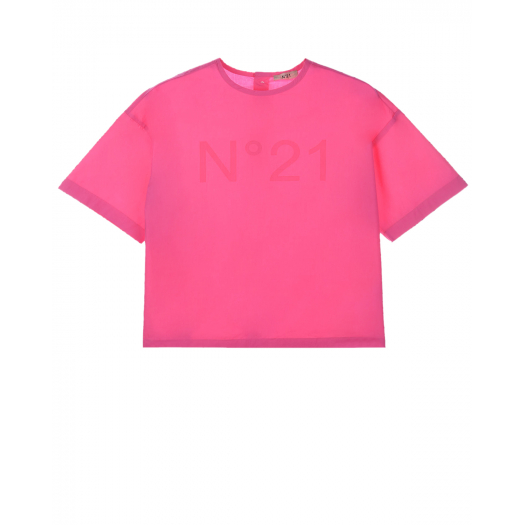 Розовая футболка на пуговицах No. 21 | Фото 1