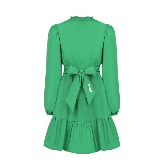 Зеленое платье с поясом MSGM | Фото 1
