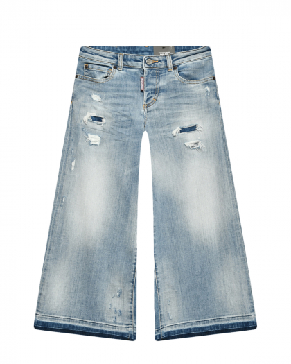 Выбеленные джинсы с разрезами Dsquared2 | Фото 1
