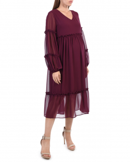 Платье для беременных с воланами Pietro Brunelli Бордовый, арт. AG1631 PL0012 0218 | Фото 2