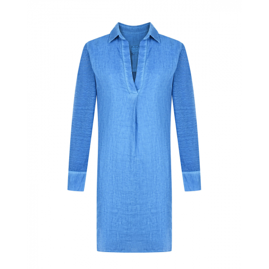 Синее платье с отложным воротником 120% Lino | Фото 1