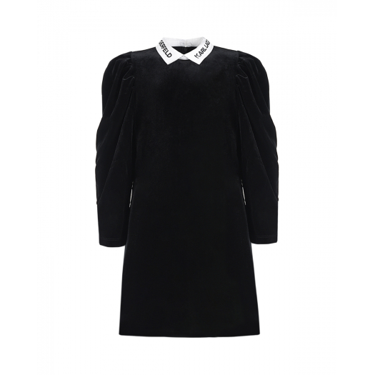Черное платье с белым воротником Karl Lagerfeld kids | Фото 1