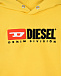Желтая толстовка-худи с логотипом Diesel | Фото 3