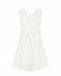 Белое платье с коричневым атласным поясом Aletta | Фото 2