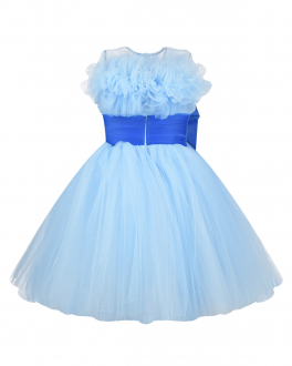 Голубое платье с бантом на талии Sasha Kim Синий, арт. SK MICHELLE 946011 BLUE COBAL | Фото 2