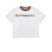 Белая футболка с двухцветным логотипом Burberry | Фото 1