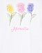 Белая футболка с принтом &quot;3 тюльпана&quot; Monnalisa | Фото 3