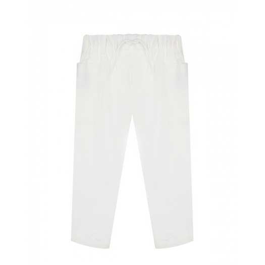 Белые брюки с накладными карманами Emporio Armani | Фото 1