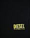 Черные спортивные брюки с желтым логотипом Diesel | Фото 3