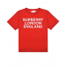 Красная футболка с контрастной надписью Burberry | Фото 1