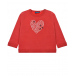 Красный свитшот с принтом &quot;Сердце&quot; Sanetta Kidswear | Фото 1