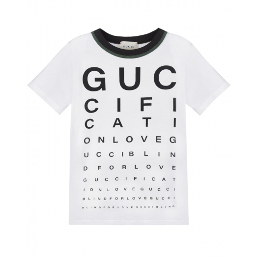 Белая футболка с логотипом GUCCI | Фото 1