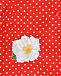 Красная ветровка в белый горошек и цветочной аппликацией Monnalisa | Фото 3