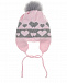 Розовая шапка с декором &quot;сердечки&quot; Catya | Фото 2