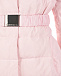 Розовое пальто с оделкой из эко-меха Monnalisa | Фото 3