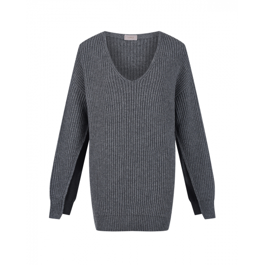 Серый свитер с контрастными вставками MRZ | Фото 1