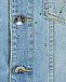 Голубая джинсовая куртка с принтом &quot;брызги краски&quot; MSGM | Фото 3