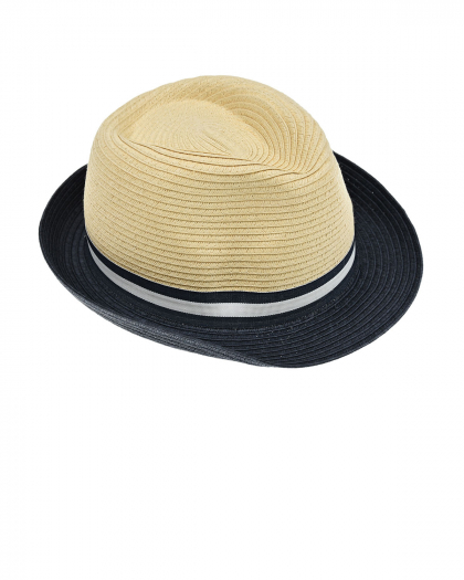 Бежевая шляпа с синими полями MaxiMo | Фото 1
