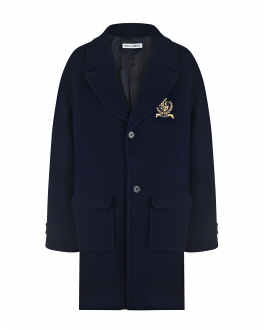Синее пальто с накладными карманами Dolce&Gabbana Синий, арт. L42C04 G7YWK B0665 | Фото 1
