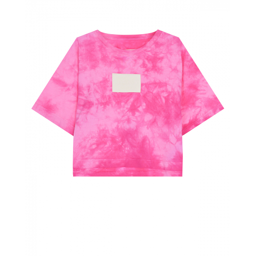 Розовая футболка с принтом tie-dye MM6 Maison Margiela | Фото 1