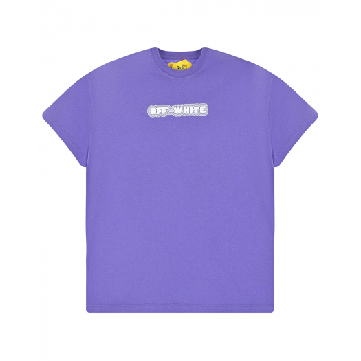 Фиолетовая футболка с логотипом Off-White | Фото 1