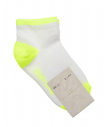Белые спортивные носки с салатовой отделкой